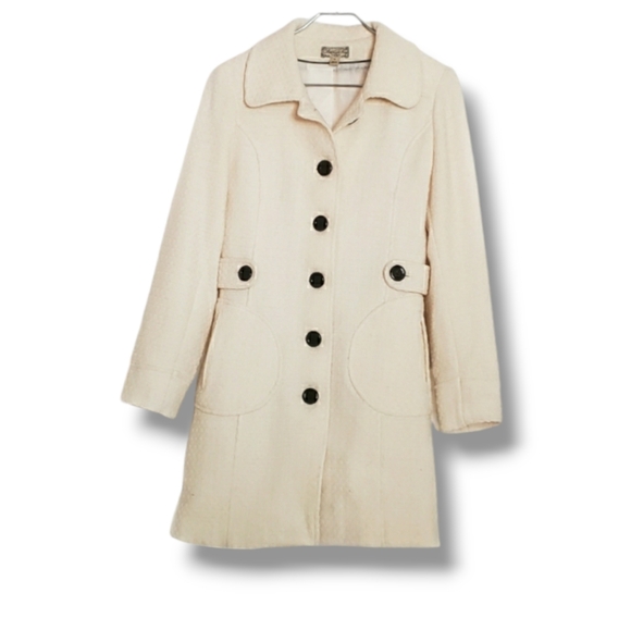 American Rag Cie Ivory Long Coat Size Small - Picture 2 of 12